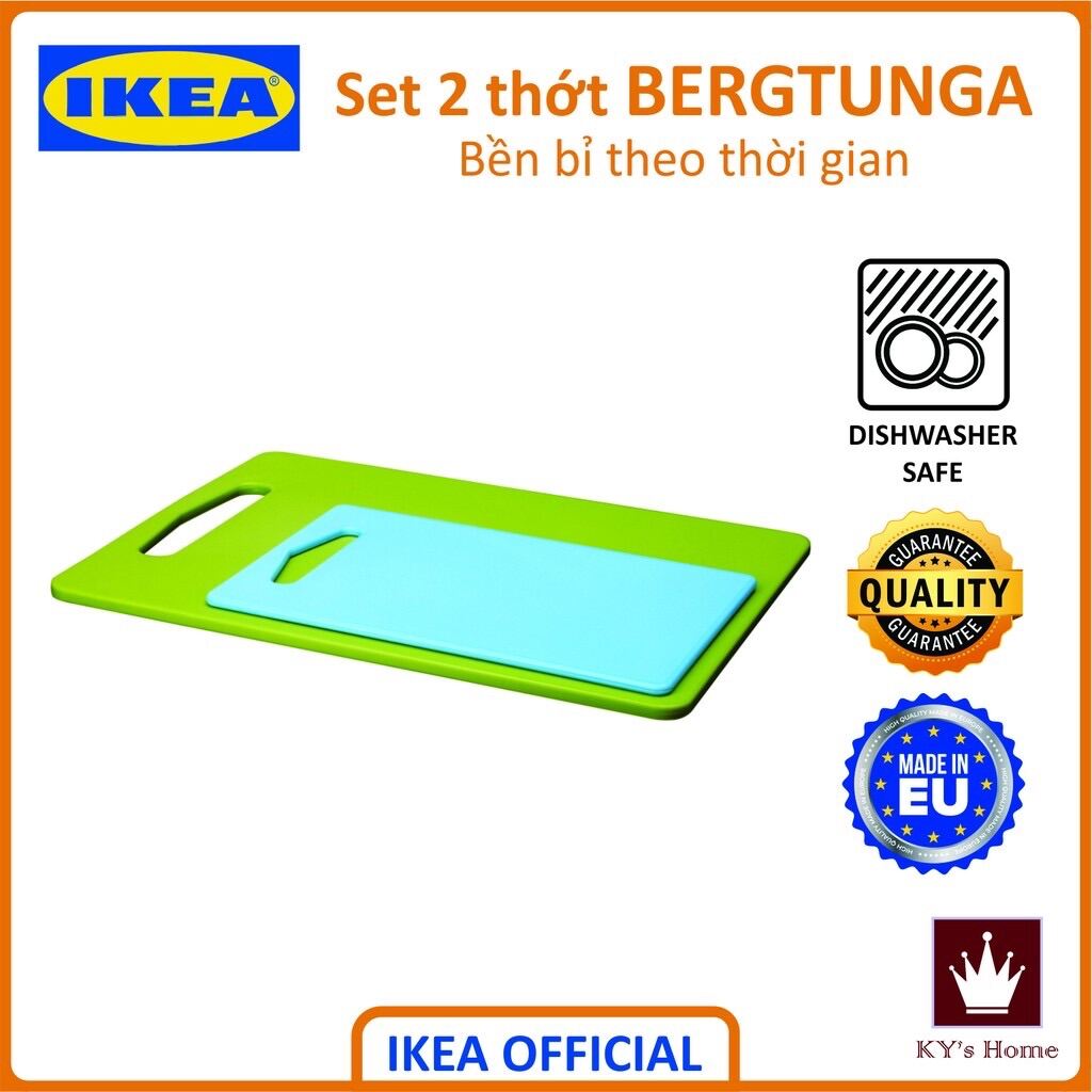 Set 2 thớt nhựa chịu nhiệt an toàn sức khỏe Ikea Bergtunga Thụy Điển