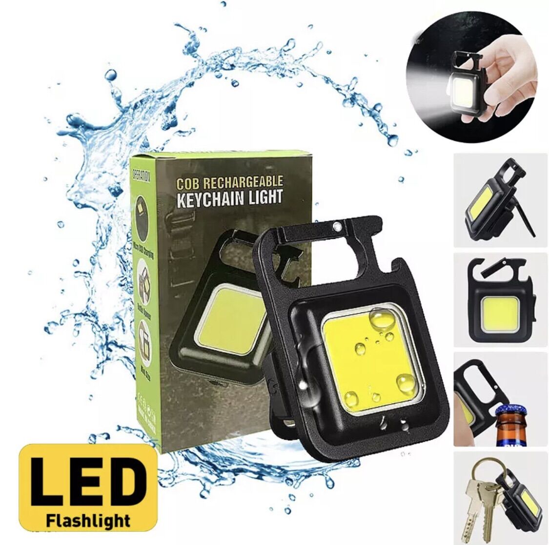 Đèn pin led sạc, x-tiger đèn mini đèn pin bỏ túi,cầm tay. đèn có móc treo chìa khoá, sạc usb , đèn nhỏ gọn cấm trại ngoài trời.