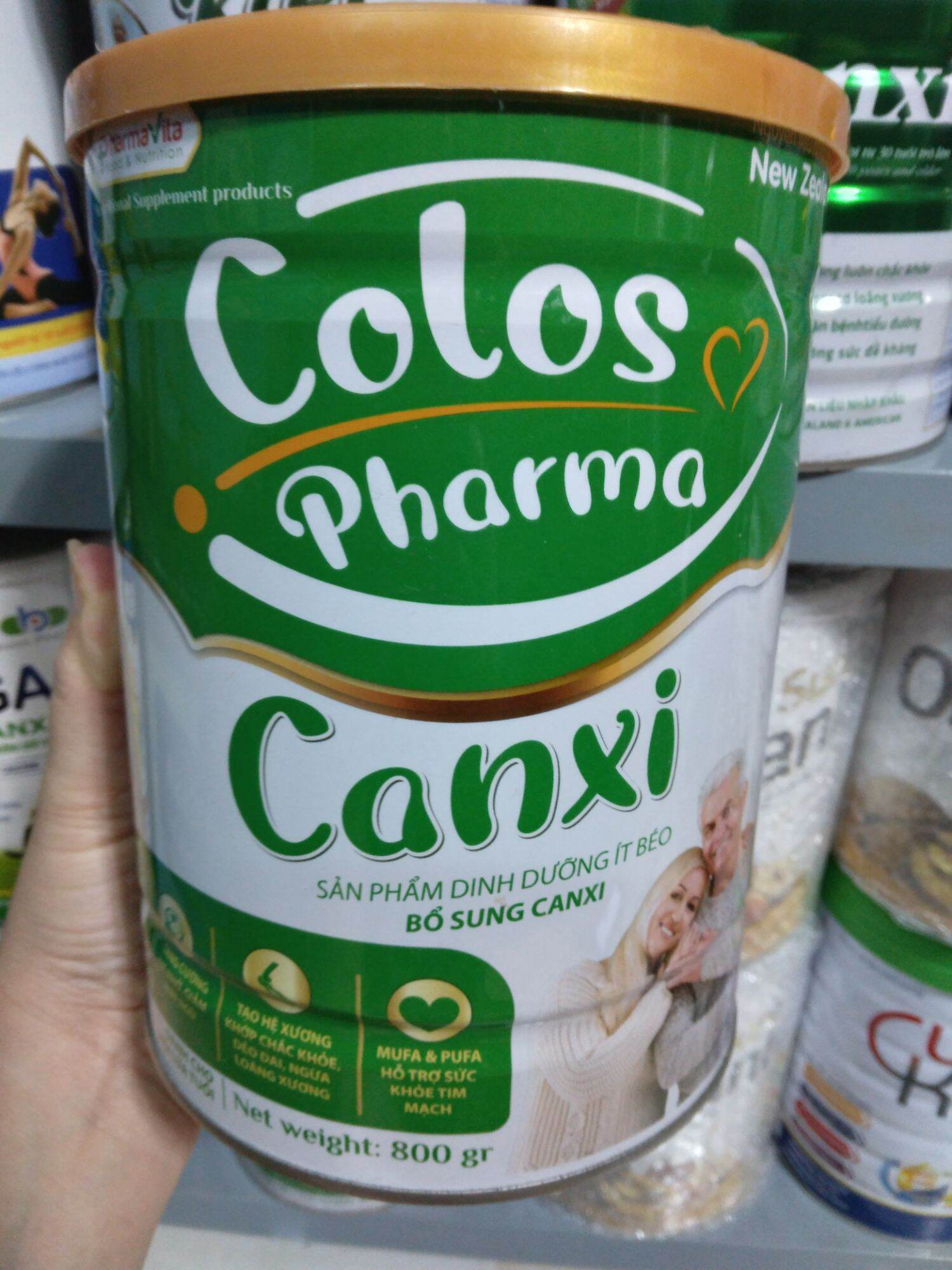 Sữa canxi COLOS PHARMA 800g, Date 2025, tốt cho cơ xương khớp, big sales. Tặng Yến Asia cao cấp khi mua từ 2 hộp