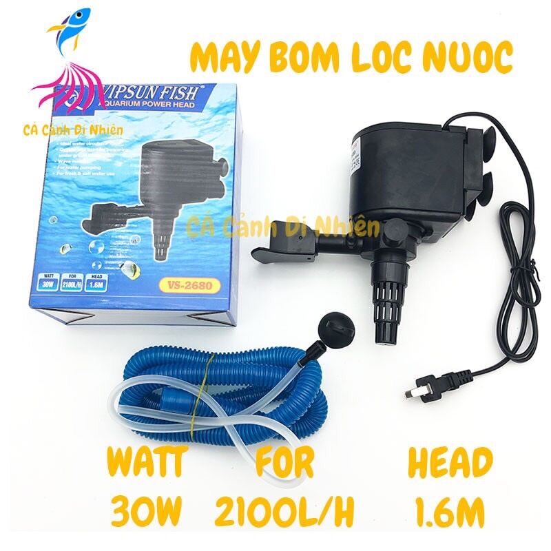 Máy bơm lọc nước hồ cá cảnh 30w vipsun vs-2680 bơm chìm vs2680
