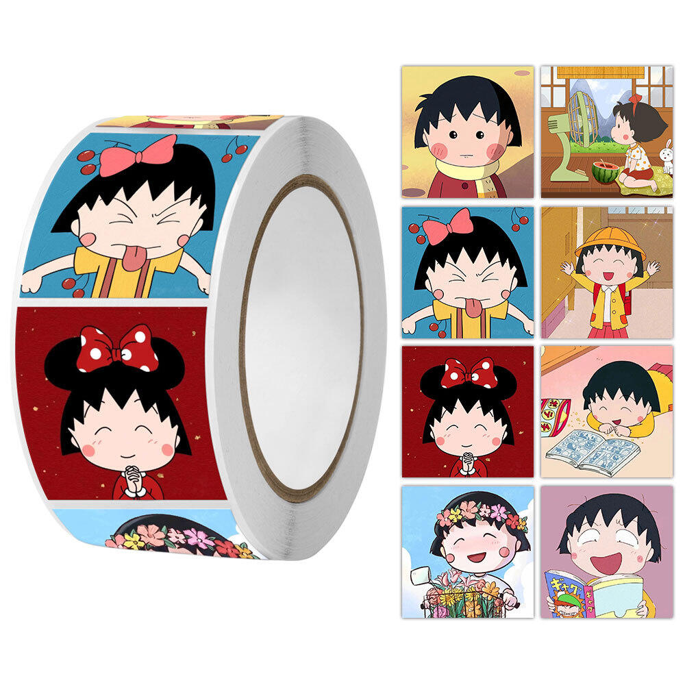 Cuộn 500 sticker tem dán hình dán sanrio 2cm