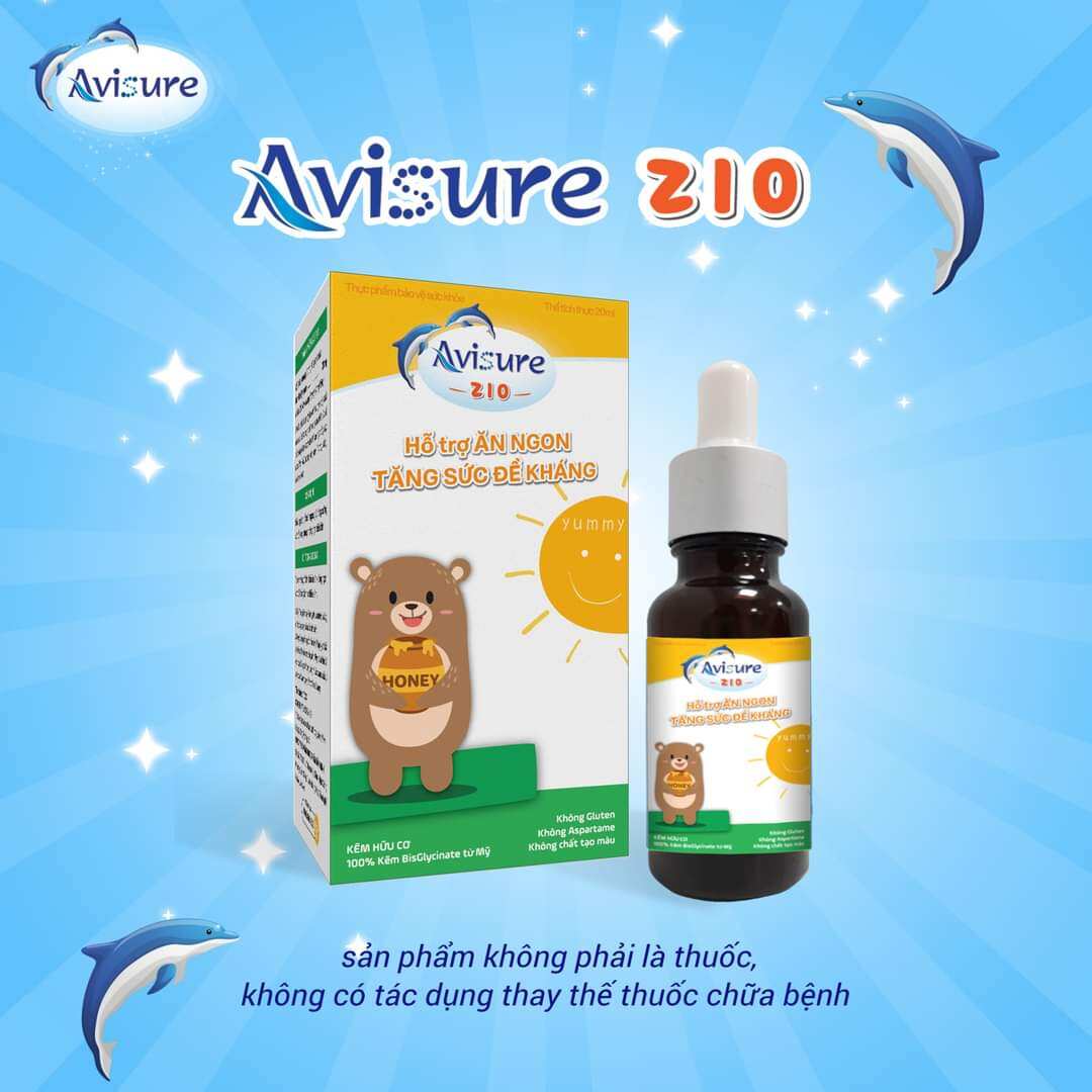 Kẽm Avisure Zio tăng cường sức đề kháng cho bé. 