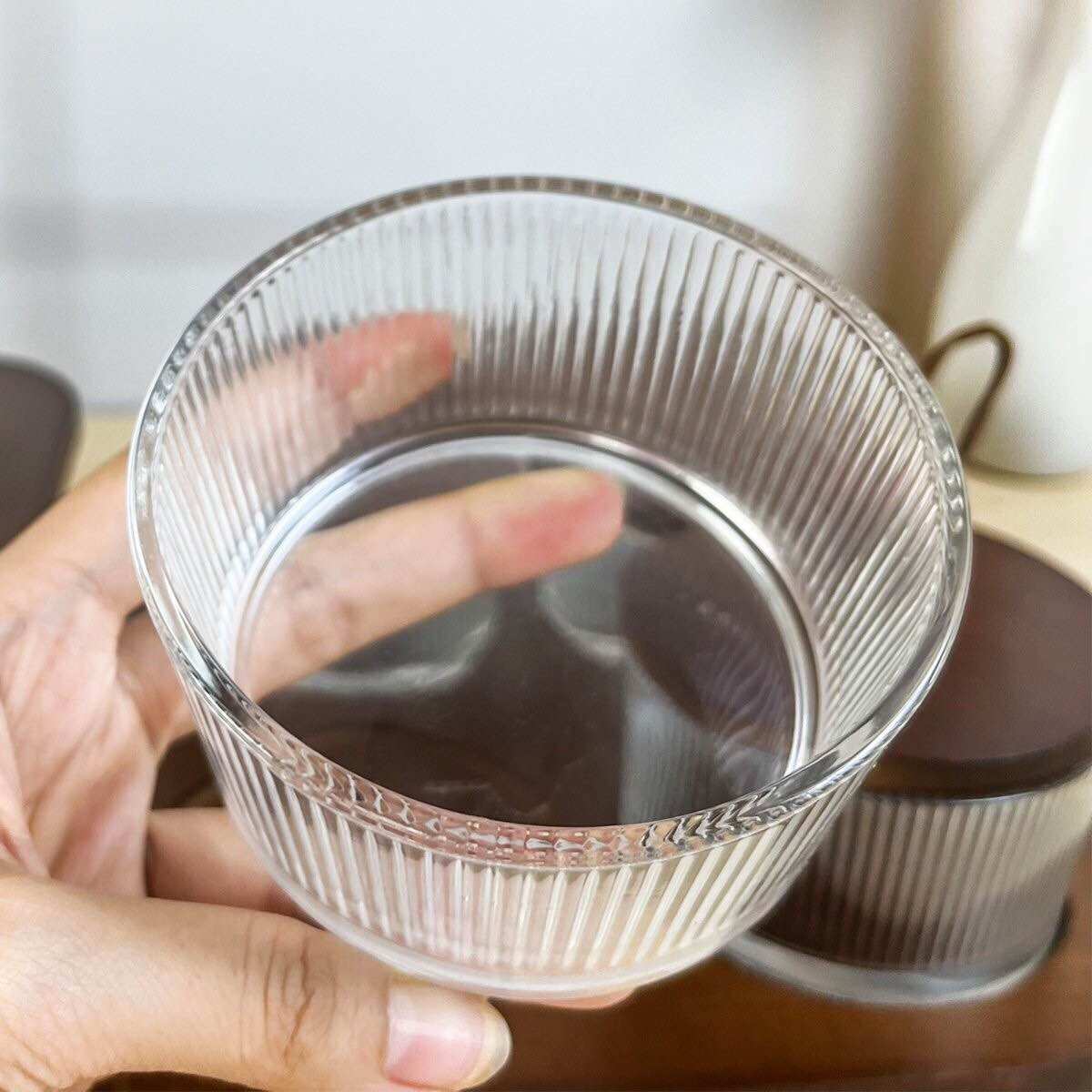 Set 5 món kèm khay thủy tinh đựng đồ mứt nắp gỗ