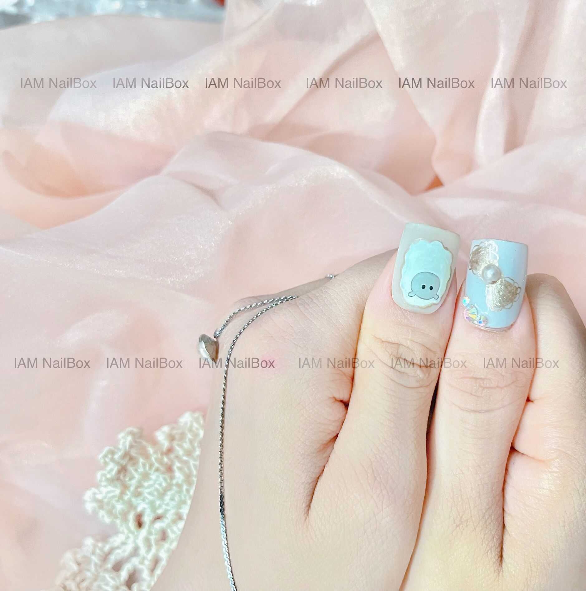 Nailbox thiết kế Bé CỪU trắng siêu CUTE (Code SC04)