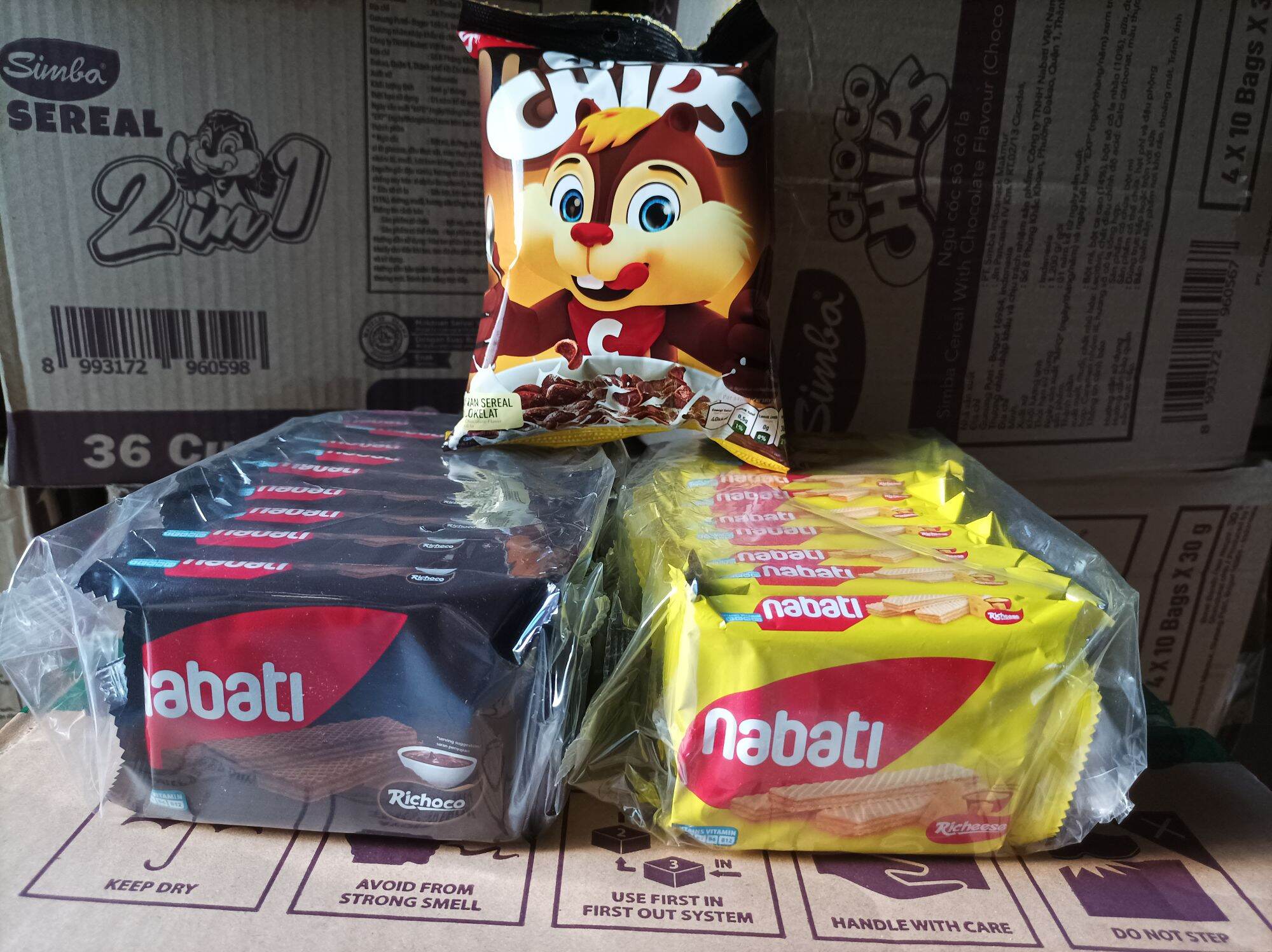 Sỉ thùng Snack ngũ cốc Nabati Simba vị socola (40 gói)