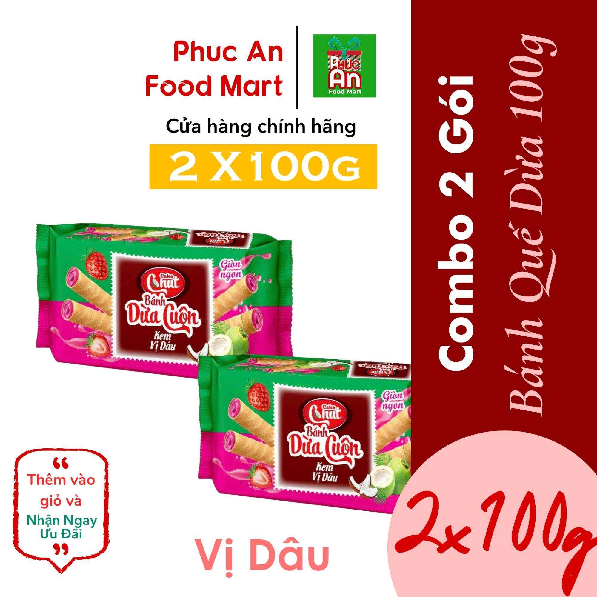 Combo 2 Gói Bánh Quế Dừa Vị Dâu 33K