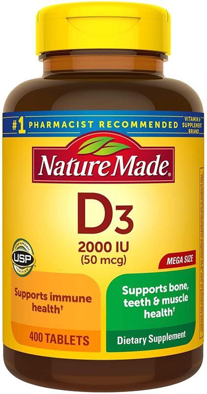 Viên Uống Vitamin D3 Nature Made 50 Mcg 2000 IU, 400 viên