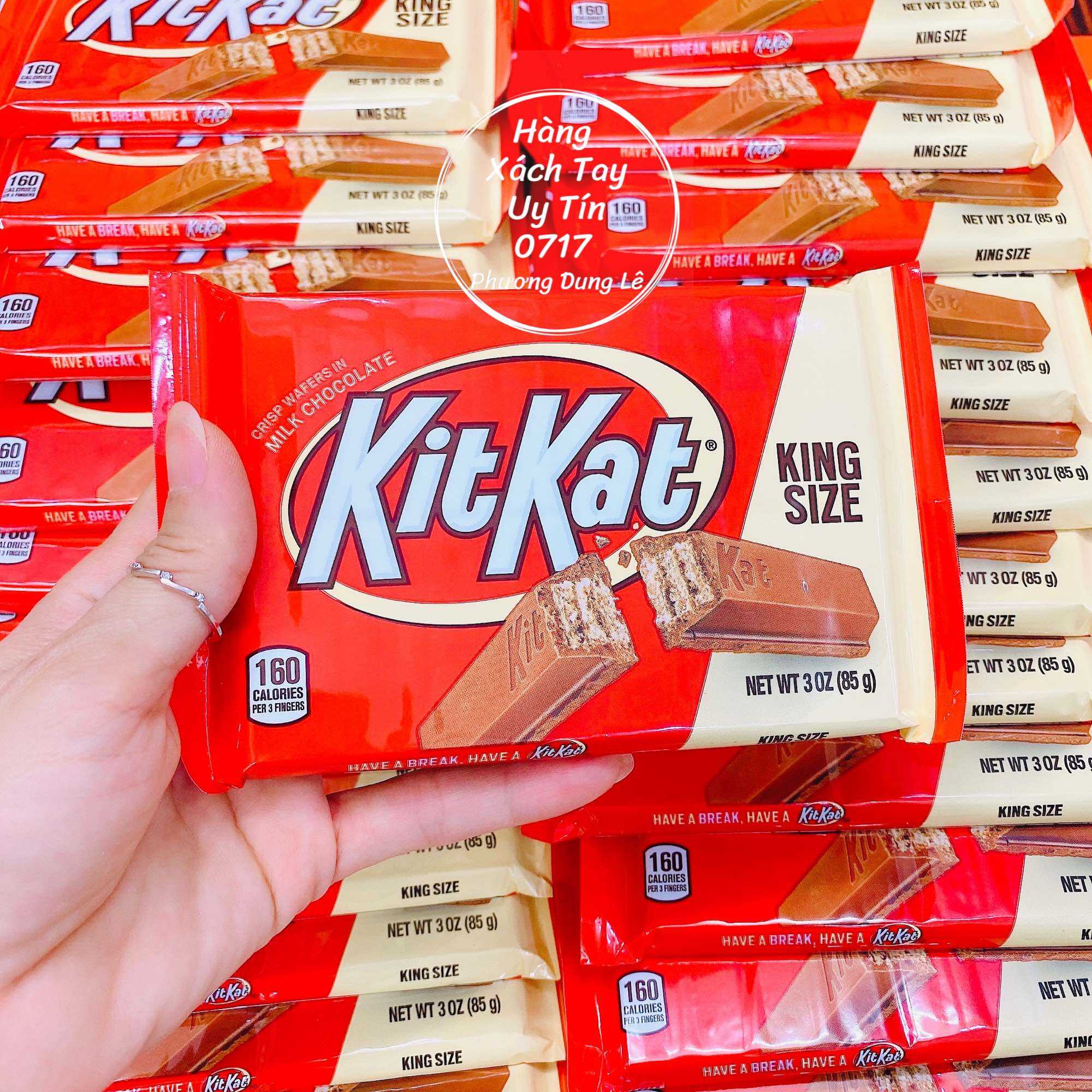 1 Thanh 85g bánh xốp kem socola KitKat Crisps Wafers In milk chocolate Kit Kat chuẩn Mỹ
