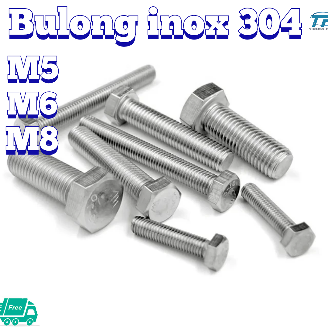 Bulong inox 304 thân M5 , M6 , M8 tùy chọn kt chiều dài và số lượng theo phân loại [ mua 50 con sẽ rẻ hơn ]