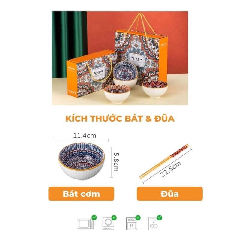 Bộ 6 bát ăn cơm thổ Cẩm- bộ bát thổ Cẩm