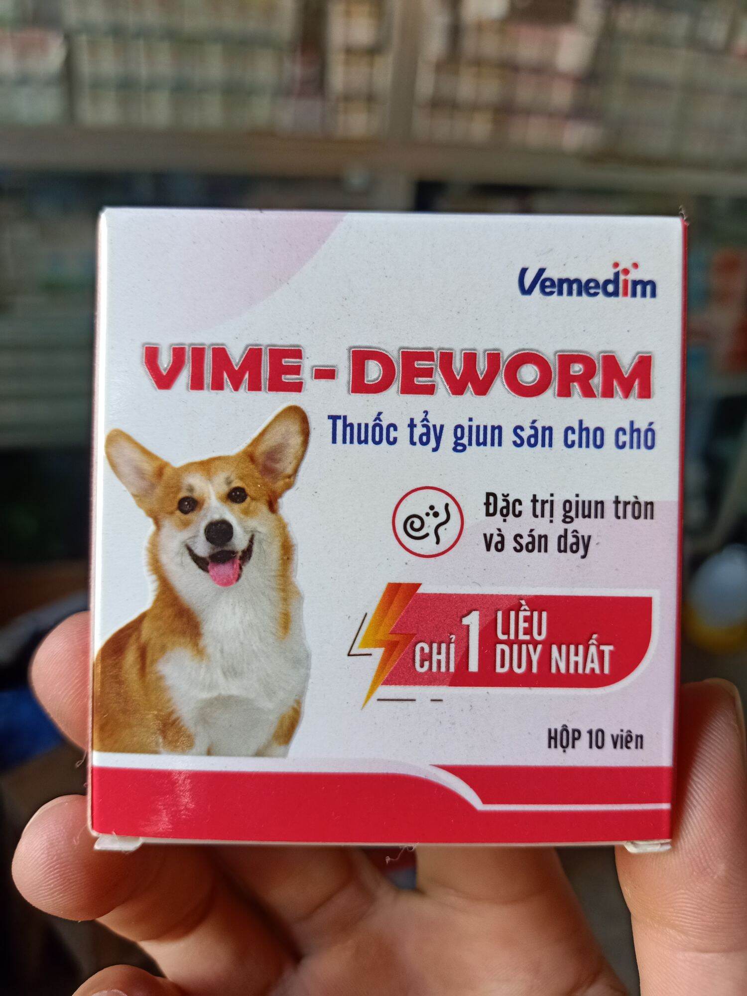 Tẩy giun sán chó vime deworm dạng viên. thú y tây bắc