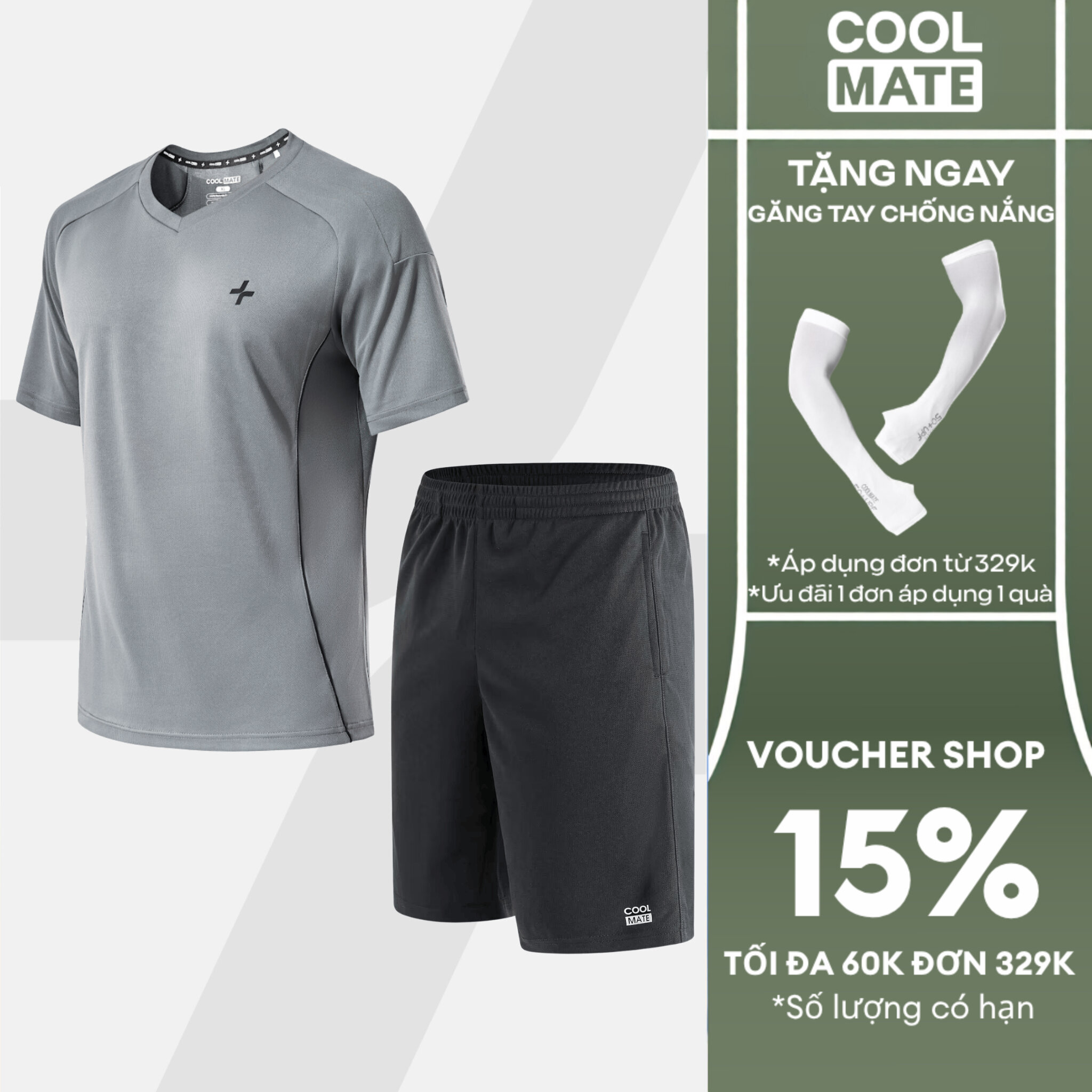 [TẶNG QUÀ ĐƠN TỪ 329K]Set thể thao nam Tennis, Pickleball Áo thun FlexLine Active và Quần shorts Promax-S1 Thoáng khí, thoải mái, thấm hút tốt Coolmate