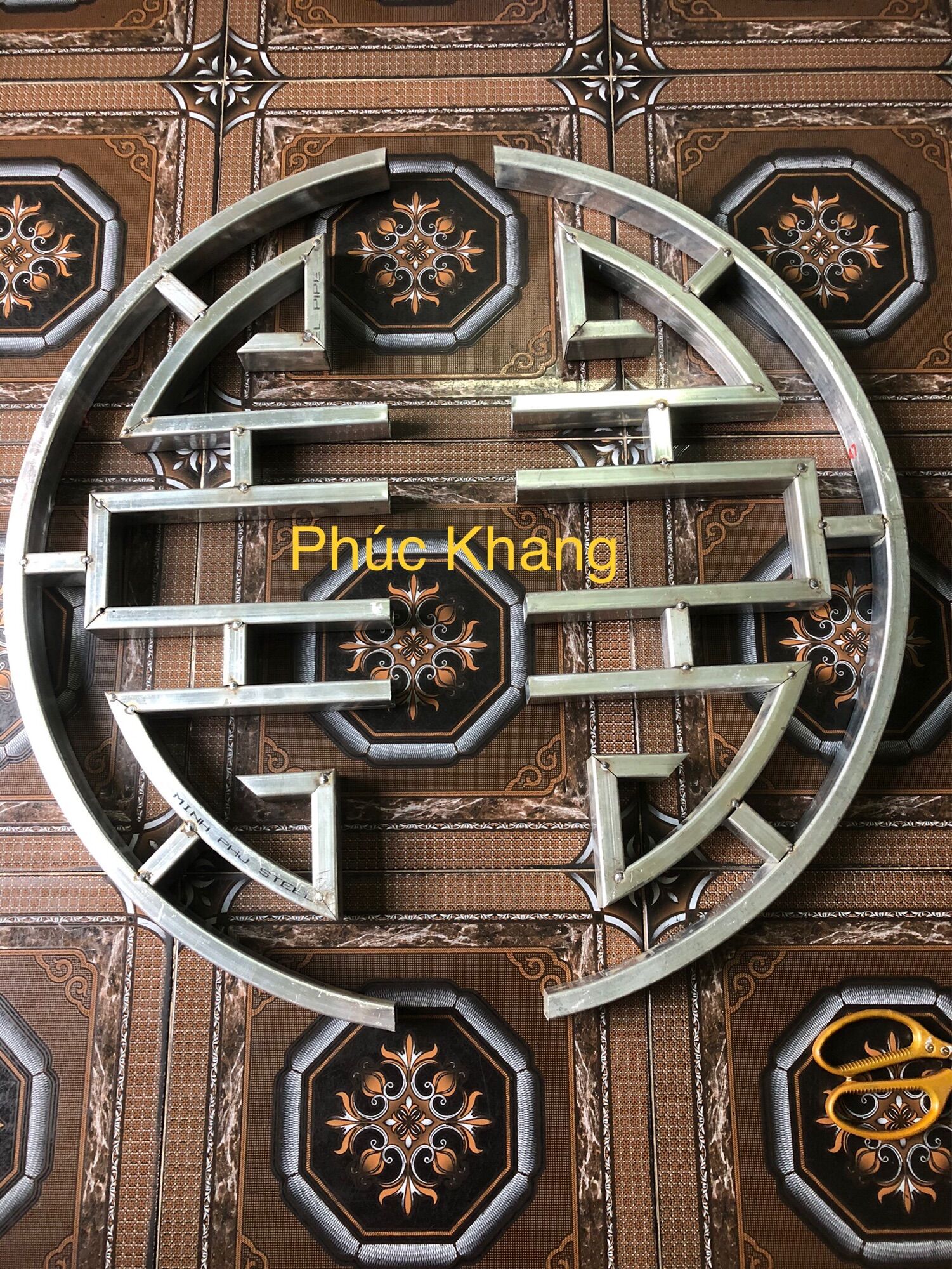 Chữ thọ sắt hộp 20x40 dày 1.4li - bông sắt chữ thọ cửa cổng.kích thước 70cm - 80cm - 90cm - 100cm