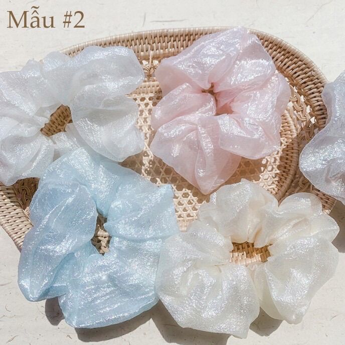 Buộc tóc Cột Tóc Vải Scrunchies nhiều màu