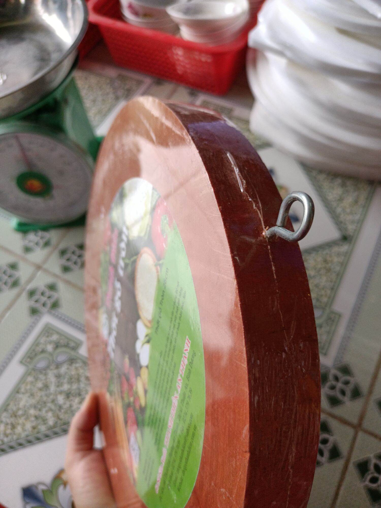 thớt gỗ thanh điền đường kính 26cm