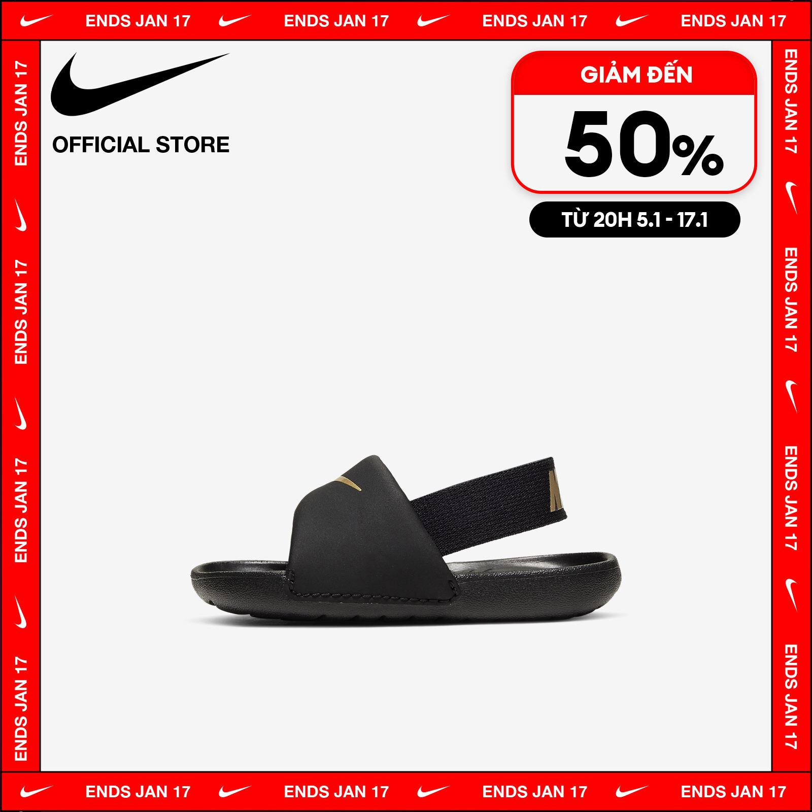 [TỪ 15-17.1 I VOUCHER 35%] Giày Quai Hậu Nike Kids' Kawa Baby/Toddler (Boys') Slides - Black