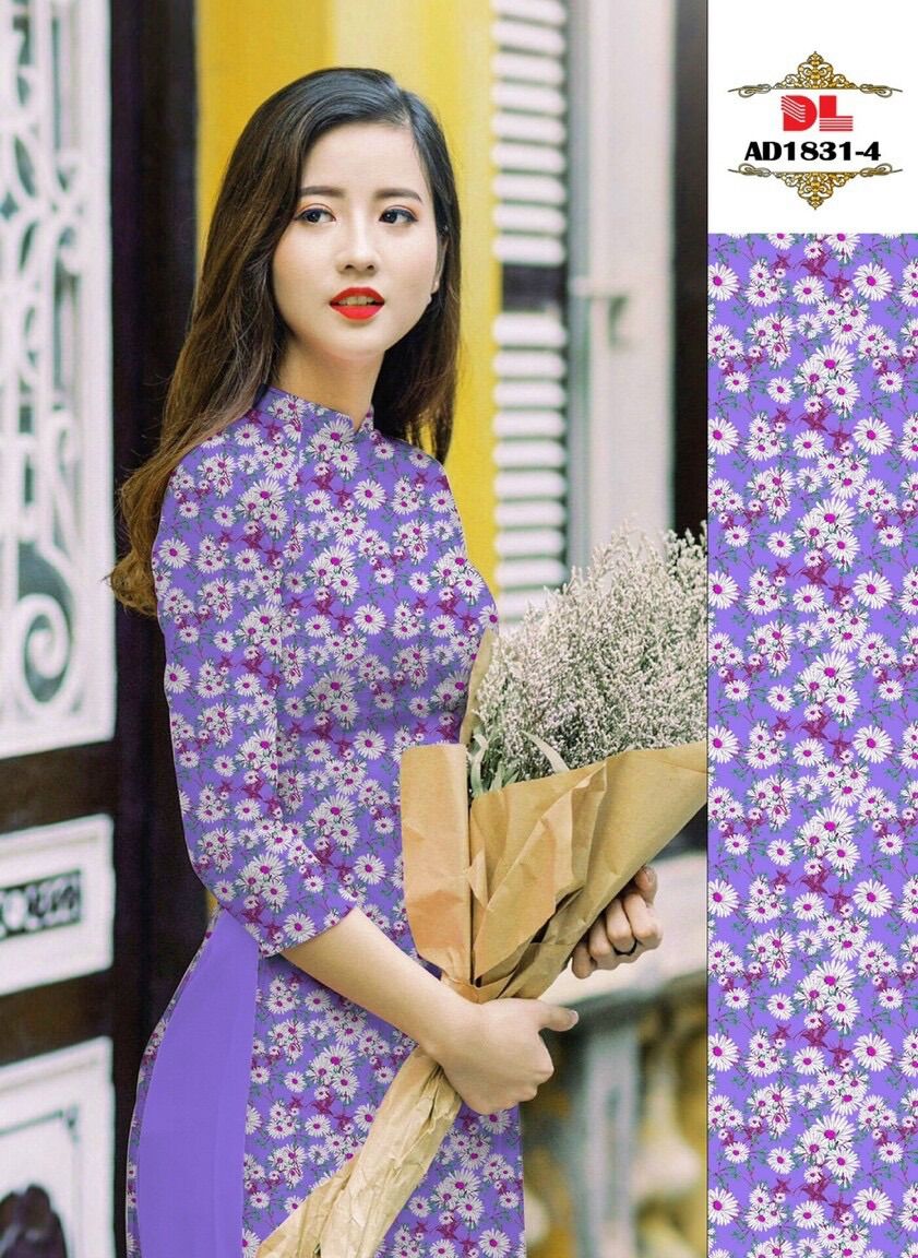 Vải áo dài hoa nhí