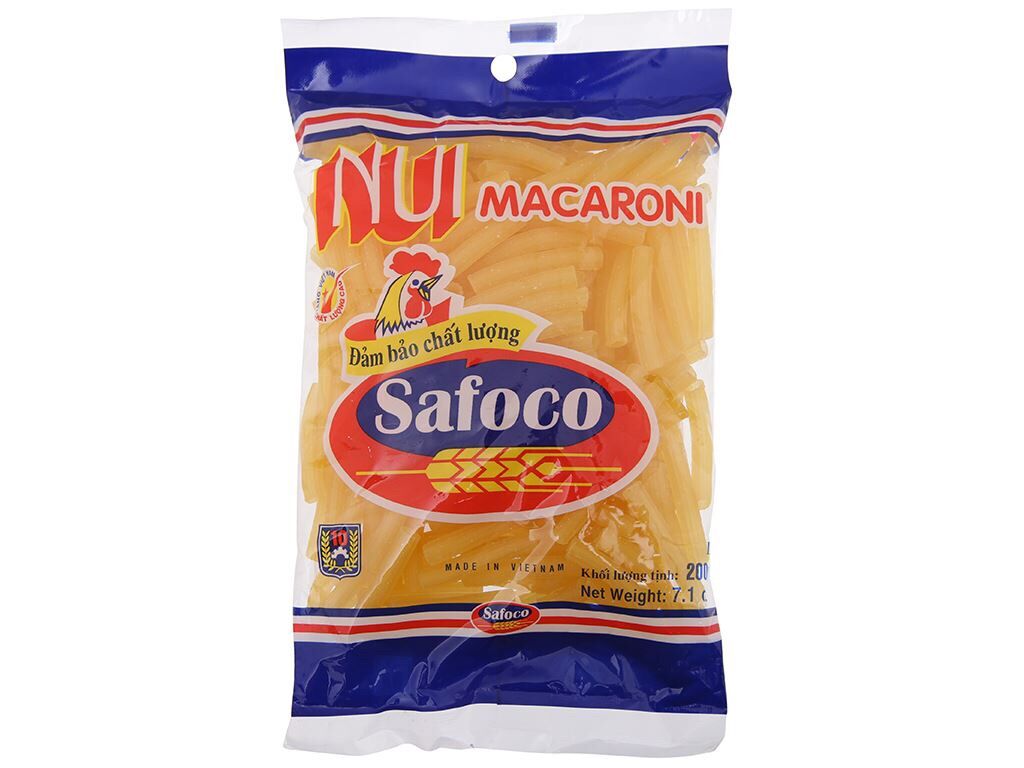 Nui ống lớn safoco gói 200g,400g