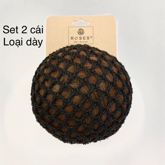 Set 2 lưới búi tóc màu đen roses