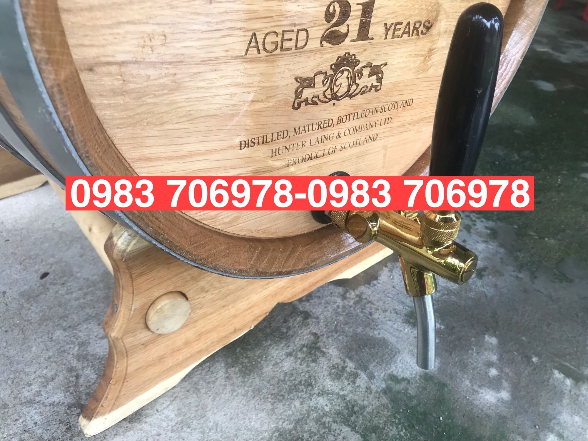 Thùng ngâm ủ rượu gỗ sồi đỏ 20lit