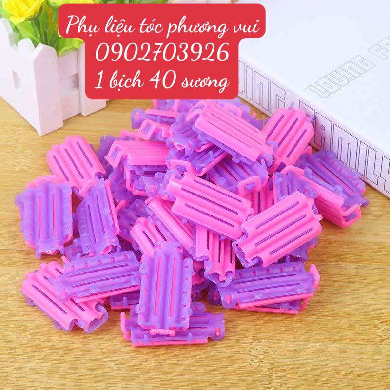 Kẹp dập xù chân tóc nhựa 40 cái, kẹp bấm xù làm phồng chân tóc uốn nóng lạnh