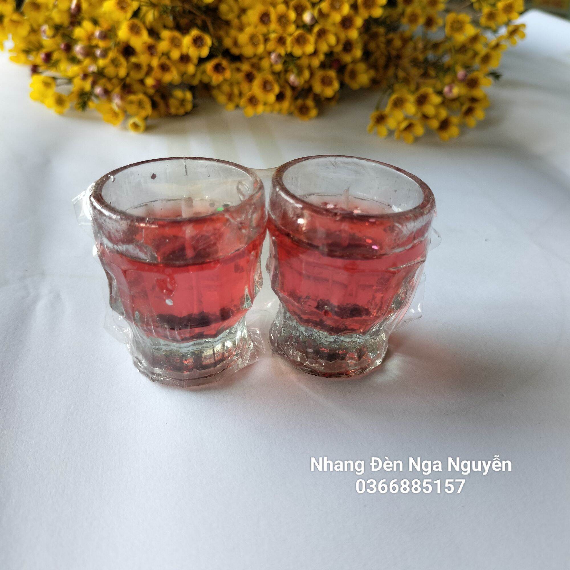 Cặp Đèn Cầy Ly Mắt Tre