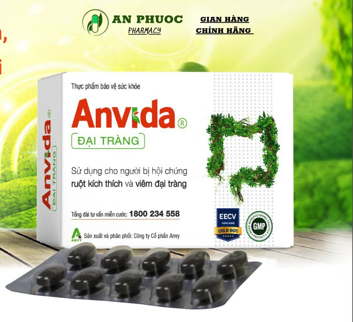 Anvida Đại Tràng Hổ Trợ triệu chứng viêm đại tràng hội chứng ruột kích thích