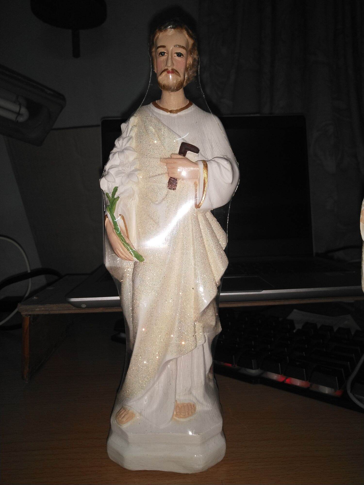 Tượng Thánh cả Giuse (kim tuyến) 30cm