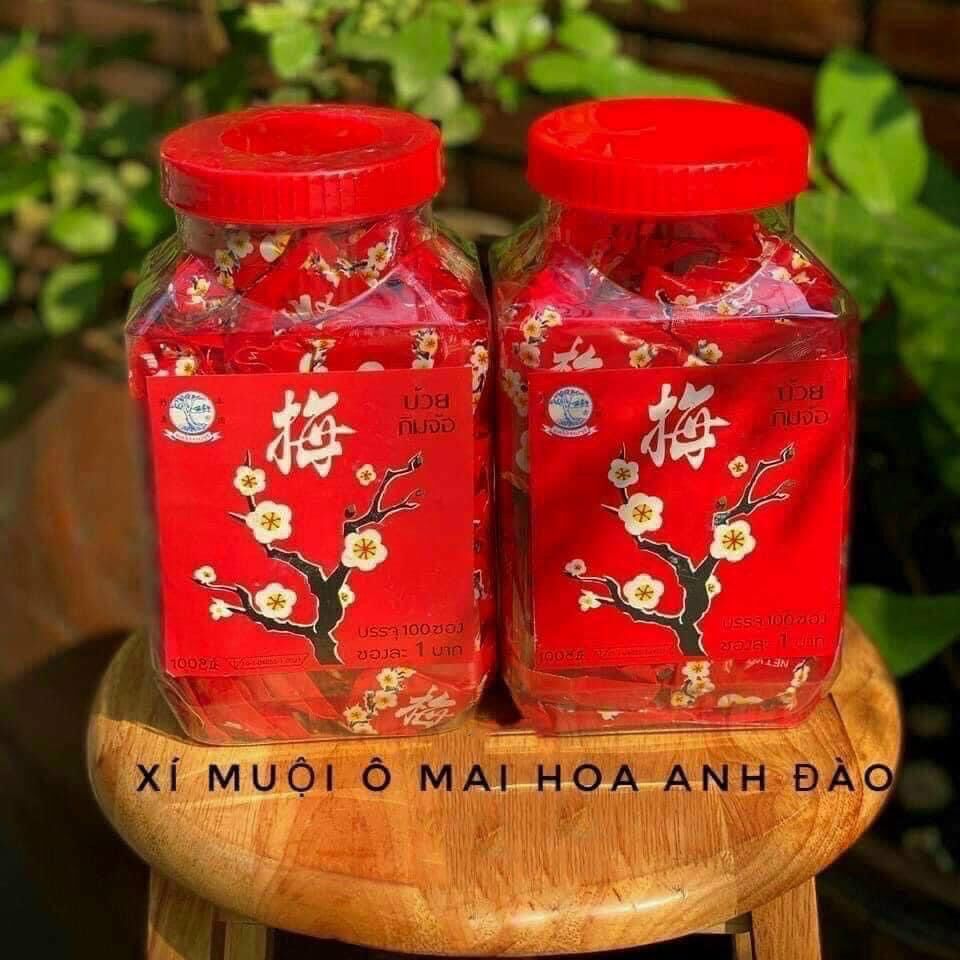 1 hộp xí muội ô mai hoa anh đào-100gói