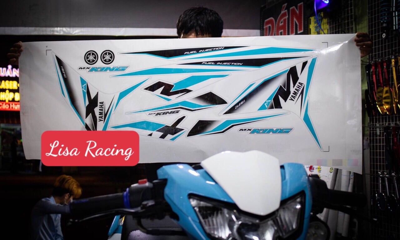 TEM RỜI MX KING EXCITER 150 MÀU XANH LỤC BẢO DÀNH CHO XE TRẮNG CHẤT LIỆU 4 LỚP