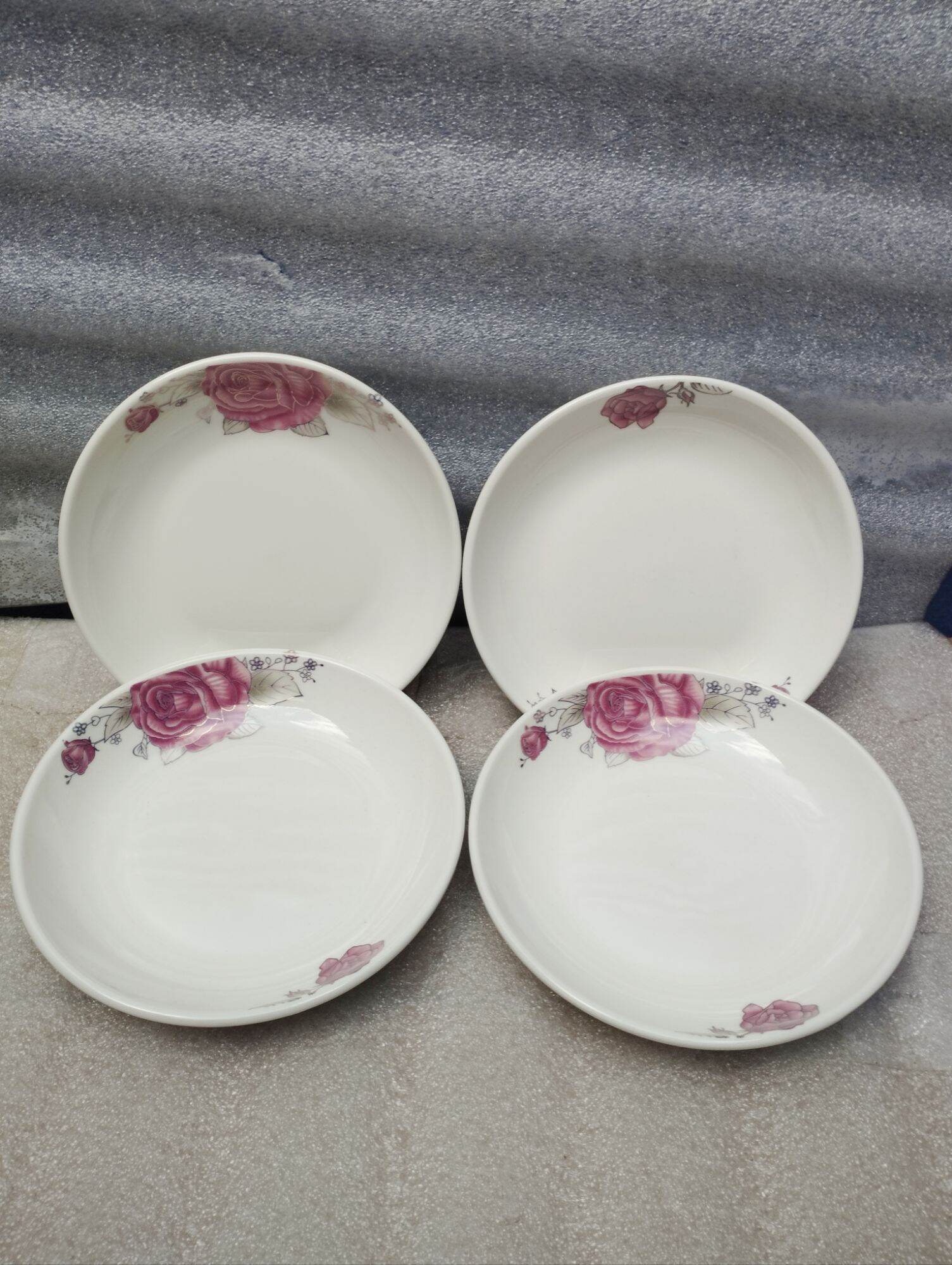 (̣̣HCM) combo 5 dĩa sứ tròn ảo15cm / 18cm / 20 cm trắng / 23cm trắng / pastel xanh 19cm (1)