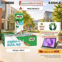 [ƯU ĐÃI THÁNG 8][Giao hàng toàn quốc] Thùng Sữa Lúa Mạch Nestle MILO A2 MỚI 48 hộp (4x180ml)