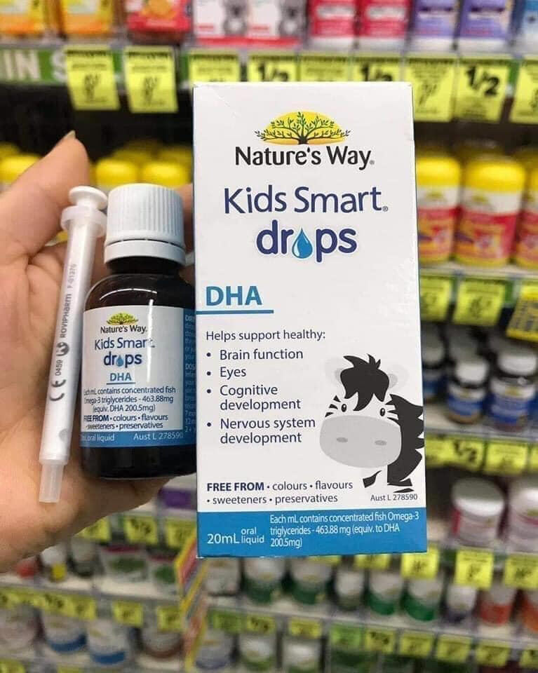 [HCM]Date 2025-DHA dạng giọt Nature’s Way Kid Smart DHA Drops 20ml Úc