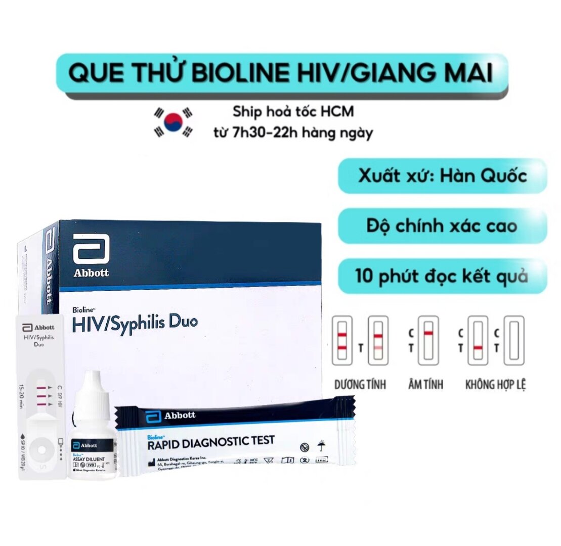 [ Hỏa Tốc ]- Bộ test nhanh HIV và giang mai Tại nhà -SD bioline Abbott