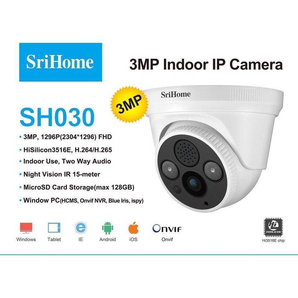 HOTCamera SriHome SH030 - 3.0mp HD - Kết nối wifi - loại ốp trần thumbnail