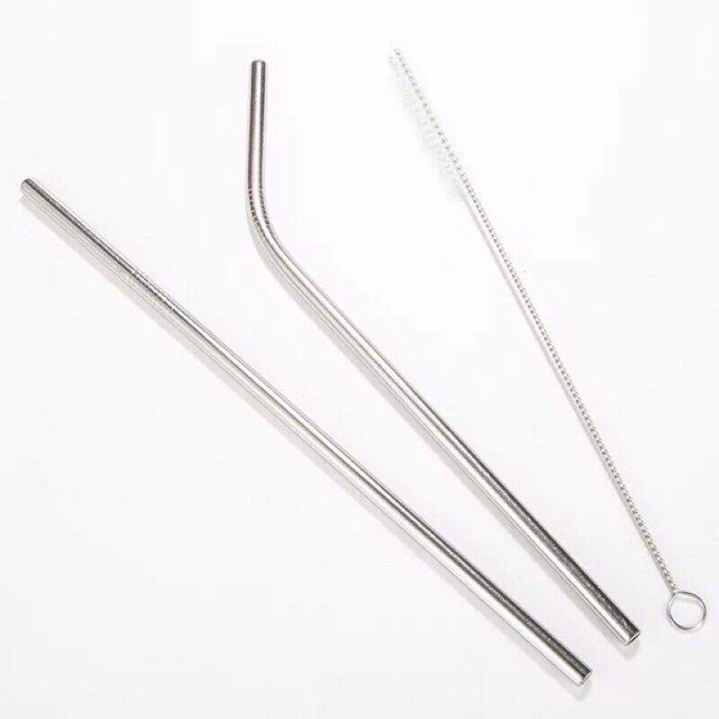 Set 2 ống hút inox 304 kèm cọ rửa