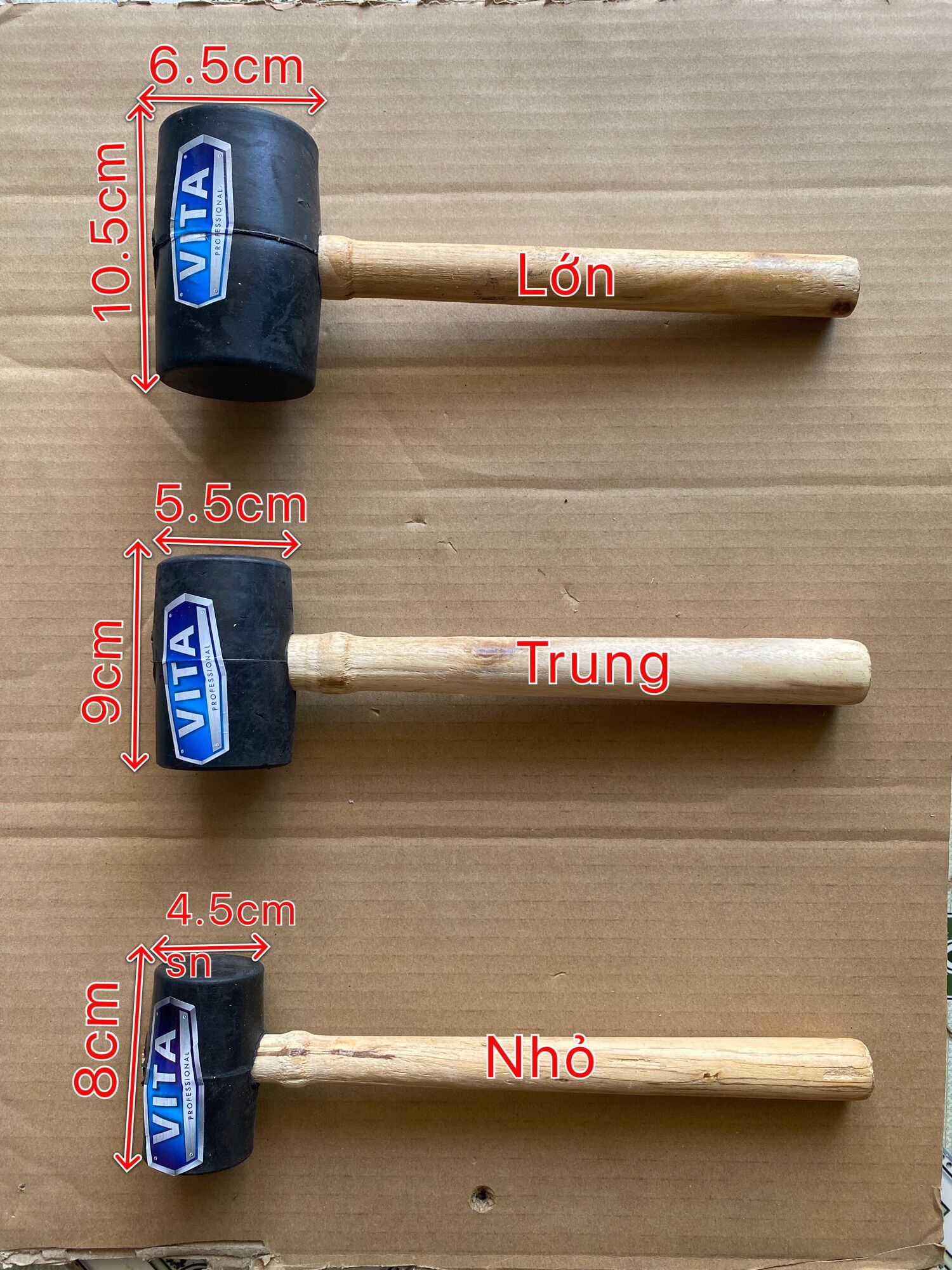 Búa cao su loại 1 cao cấp Vita nhỏ, trung, lớn