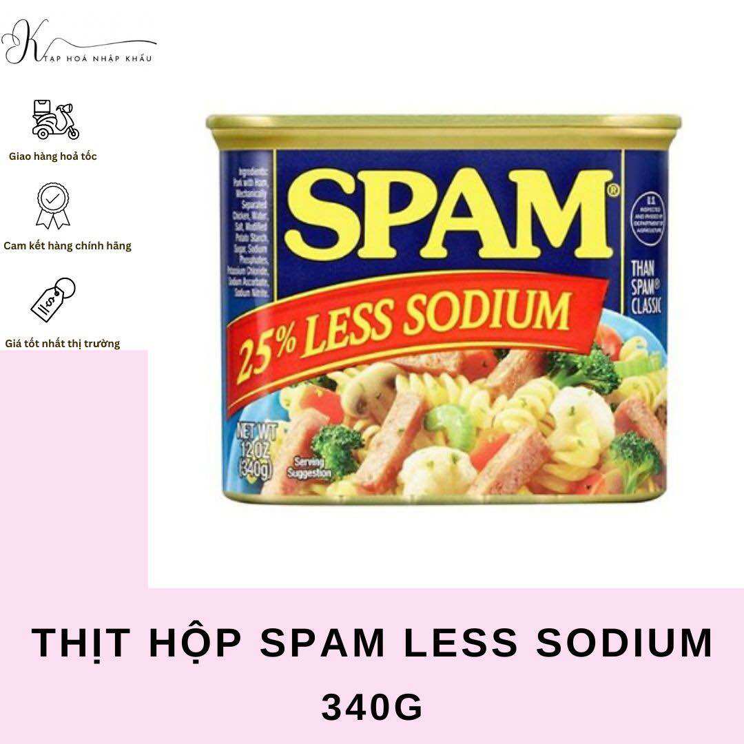 Thịt hộp spam less sodium 25% giảm mặn 340g