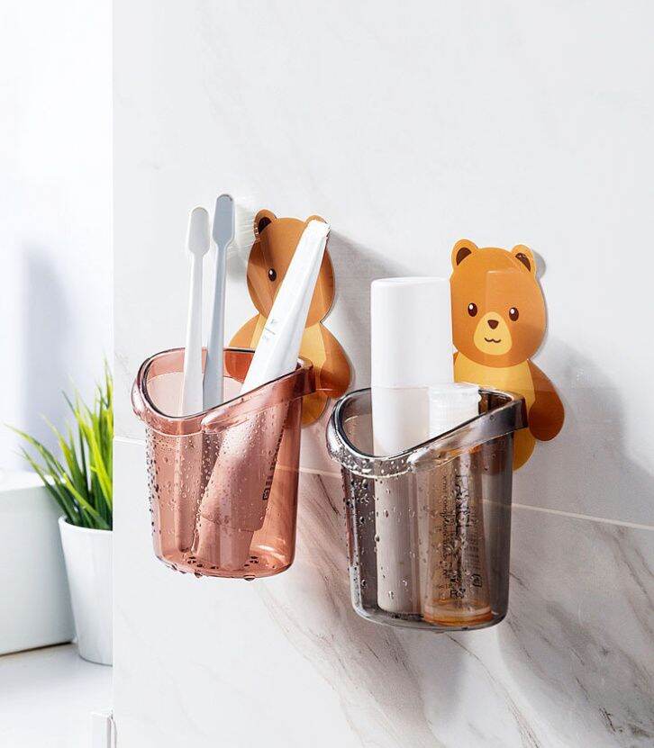 Cốc để bàn chải đánh răng hình Gấu Dán tường