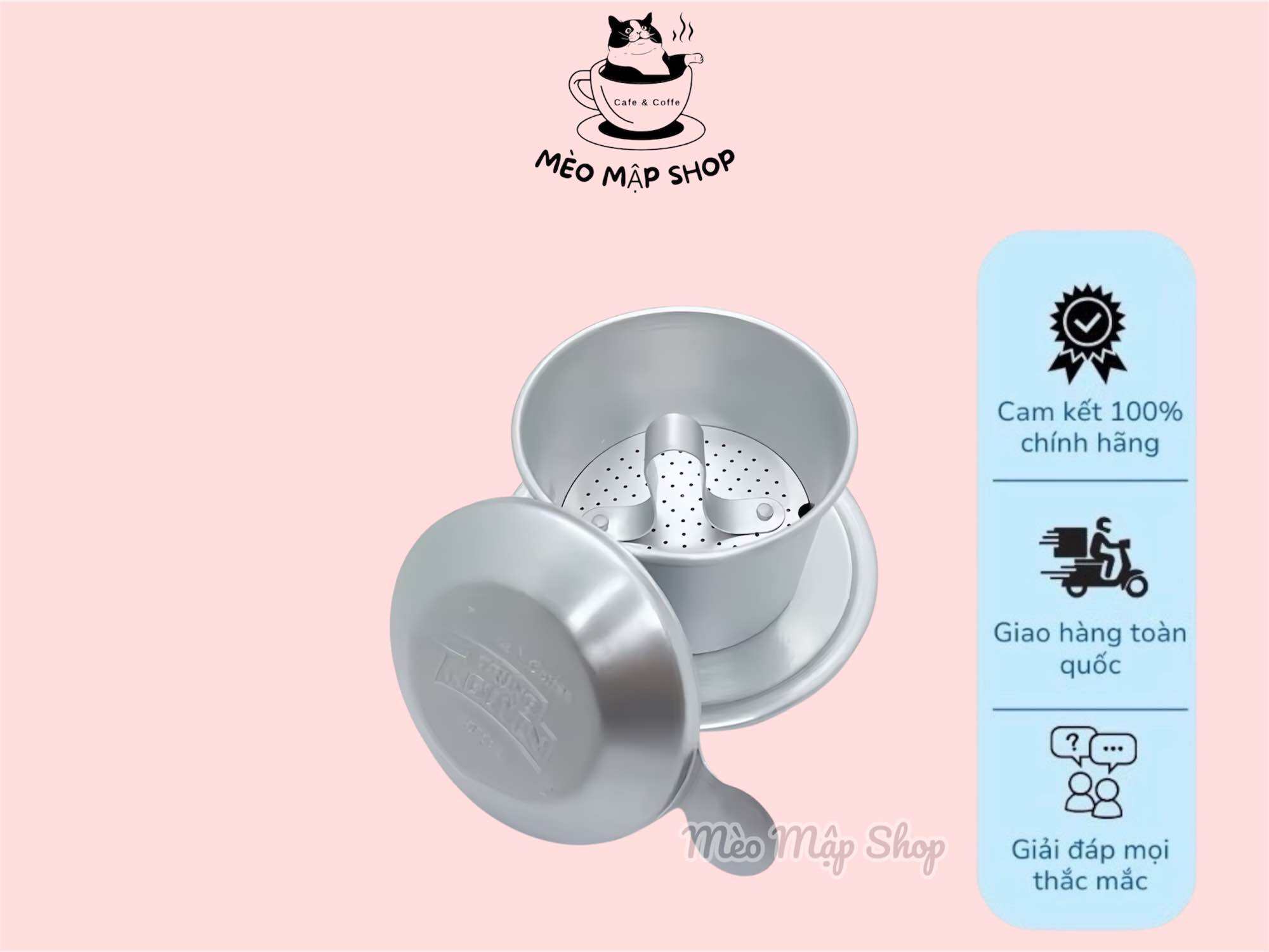 Phin pha cà phê Trung Nguyên( Nhôm Không Hoa Văn)