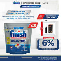 Combo 03 túi Viên Rửa Chén Bát Finish Powerball Quantum 21 viên