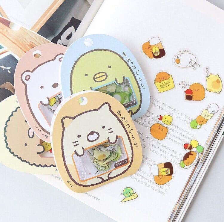 Bộ 50 hình dán họa tiết dễ thương để trang trí album nhật ký sổ lưu niệm