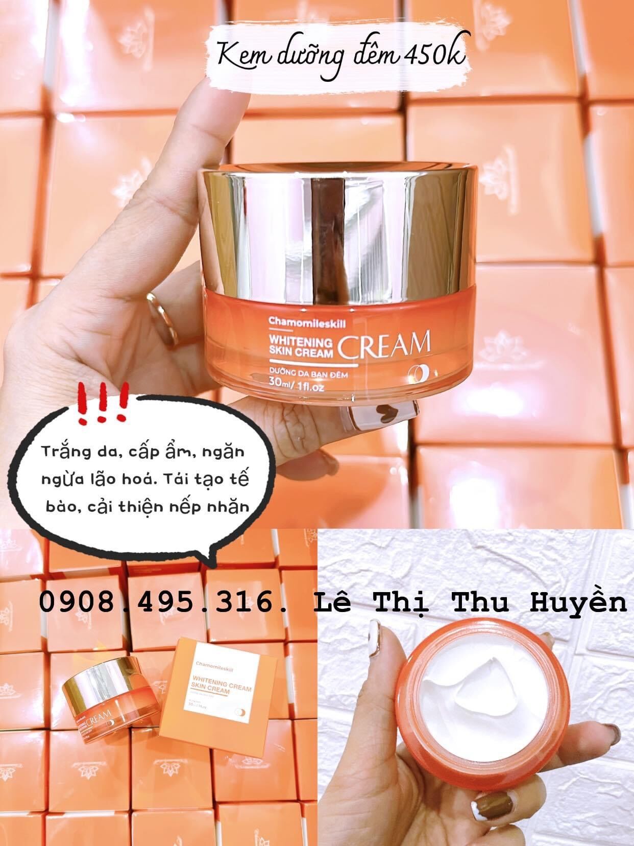 Kem dưỡng trắng da đêm Chamomileskill
