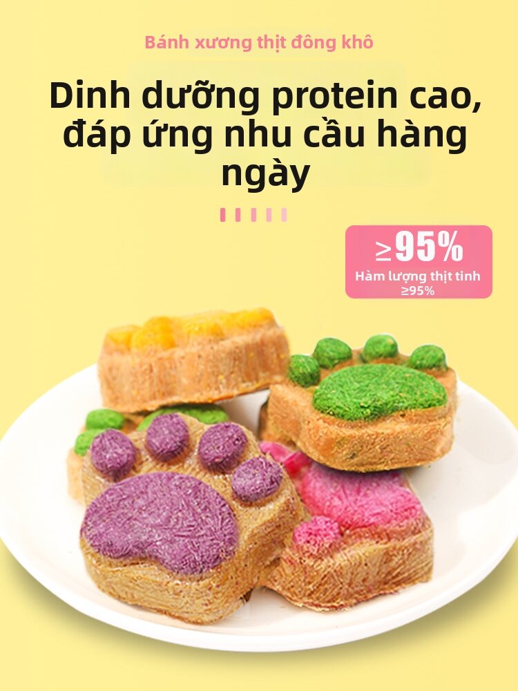 XUESHANZHIXING | Bánh Thịt Cá Sấy Kiểm Soát búi Lông Dành cho Mèo
