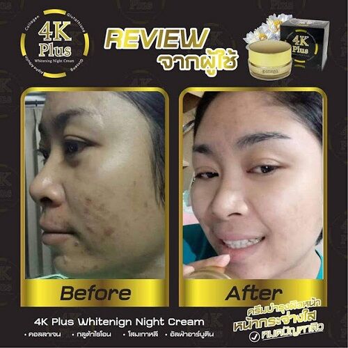 Kem 4K Plus Whitening Night Cream Dưỡng Trắng Da