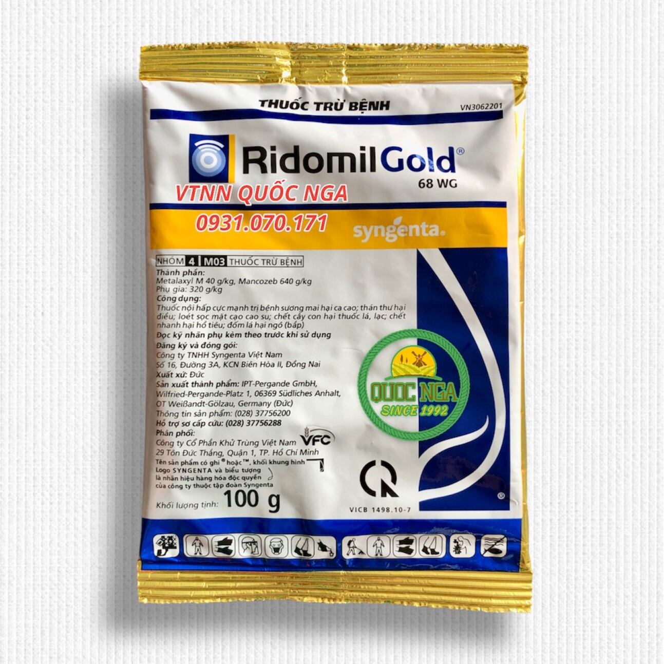 RIDOMIL GOLD 68WG - TRỪ BỆNH SƯƠNG MAI, THÁN THƯ, CHẾT NHANH, ĐỐM LÁ