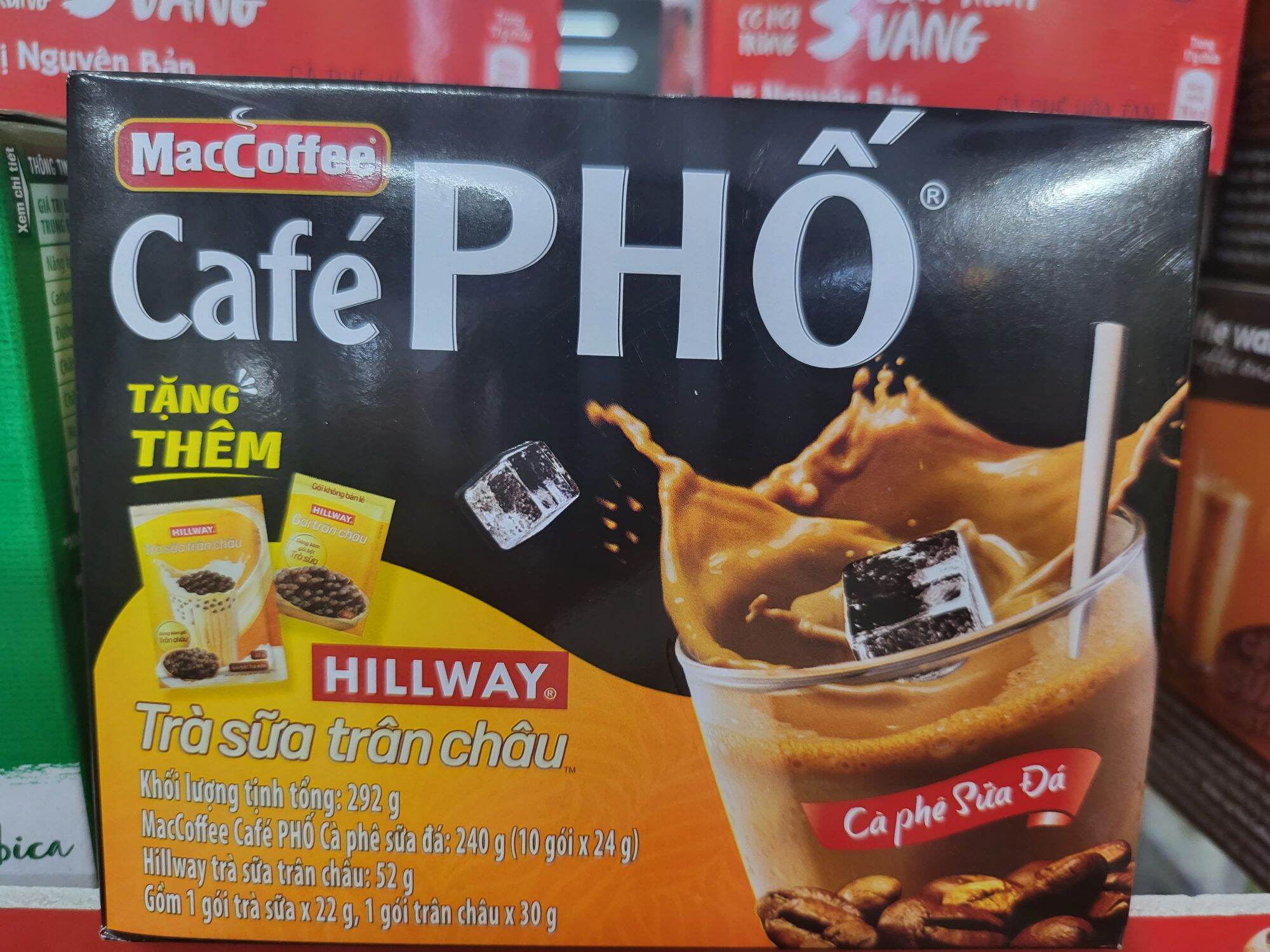 Cà phê phố tặng gói trà sữa trân châu