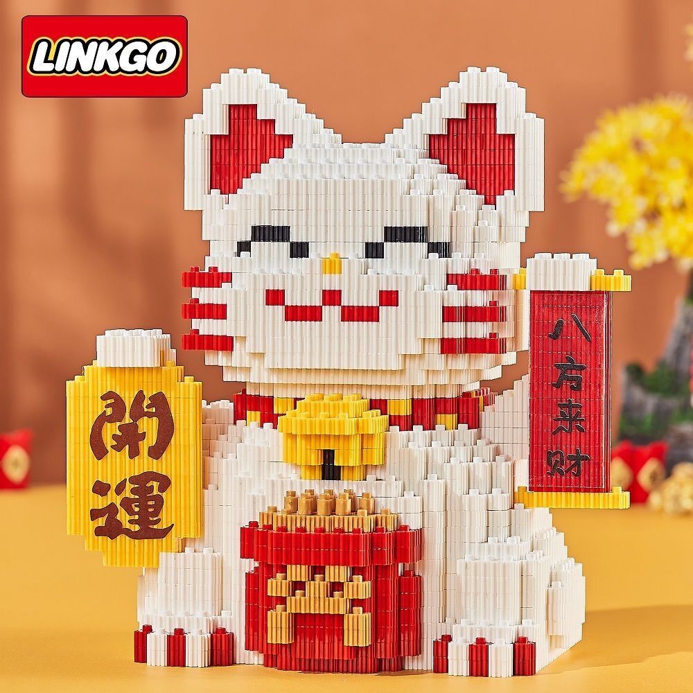 Lắp ráp xếp hình lego linkgo mèo thần tài 1152 chi tiết