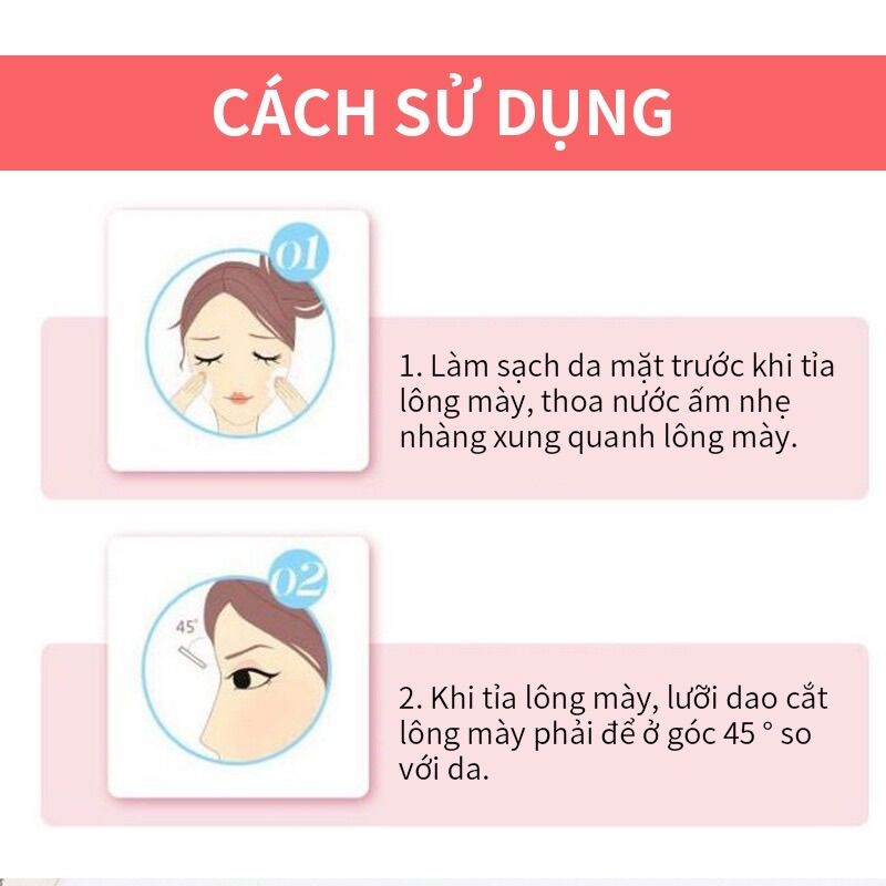 Bộ dao cạo tỉa lông mày 2 lưỡi Ailin