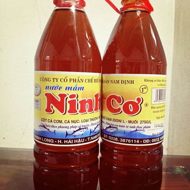 Nước mắm chắt truyền thống ninh cơ chai 1000ml. độ đạm =30gn/l. mắm hải hậu, nam định